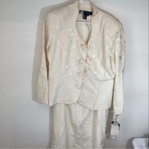 Vintage Morgan Taylor Evening Blouse Jacket and Skirt with elegant floral design